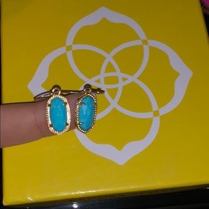 Turquoise and Gold Small Earrings